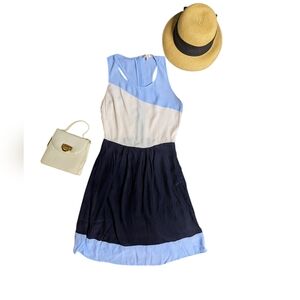 Under Skies blue colorblock sundress